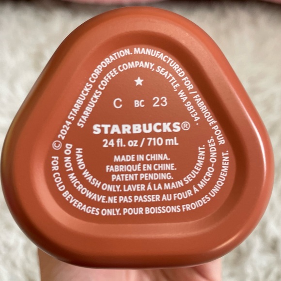 NWT Starbucks 2024 Terracotta Brown/Orange Recycled Triangle SS Venti Tumbler - Picture 2 of 12